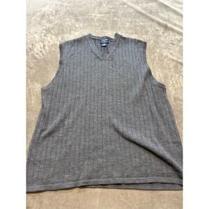 Brooks brothers 346 Grey Wool Sweater Vest‎ Size Large